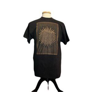 Hanes Beefy T Large Black with Golden Sun Vintage Single Stitch